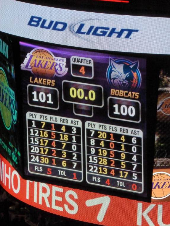 Por um mísero ponto, vitória do Lakers em Los Angeles, na Califórnia, nos Estados Unidos